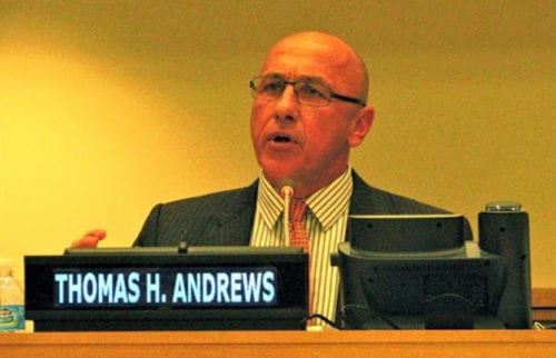 ​លោក Thomas Andrews អ្នករាយការណ៍ពិសេសអង្គការសហប្រជាជាតិលើស្ថានភាពសិទ្ធិមនុស្សនៅមីយ៉ាន់ម៉ា។ (ហ្វេសប៊ុក៖ UN Geneva)