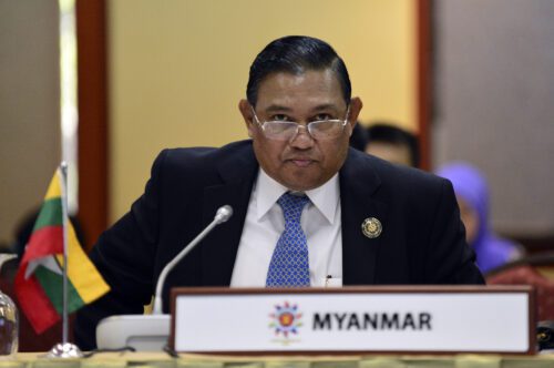 Myanmar's Foreign Minister Wunna Maung Lwin looks on before the start of the Association of Southeast Asian Nations (ASEAN) - Russia Ministerial Meeting at the 46th ASEAN Foreign Ministers Meeting in Bandar Seri Begawan July 1, 2013.