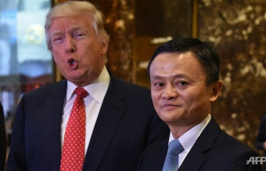 ប្រធានាធិបតី​អាមេរិក លោក ដូណាល់ ត្រាំ និង​មហា​សេដ្ឋី​ចិន លោក Jack Ma (AFP)