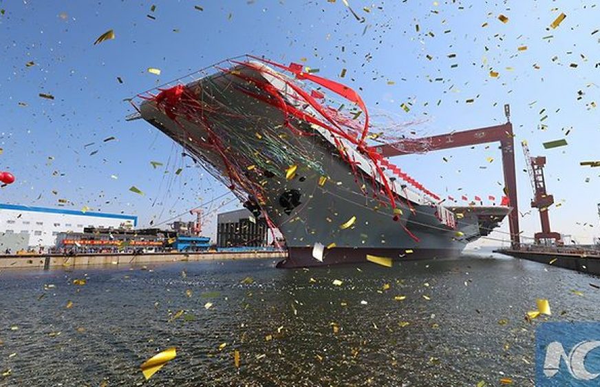 20170426-vod-udom-g-pol-China launches first domestically built aircraft carrier