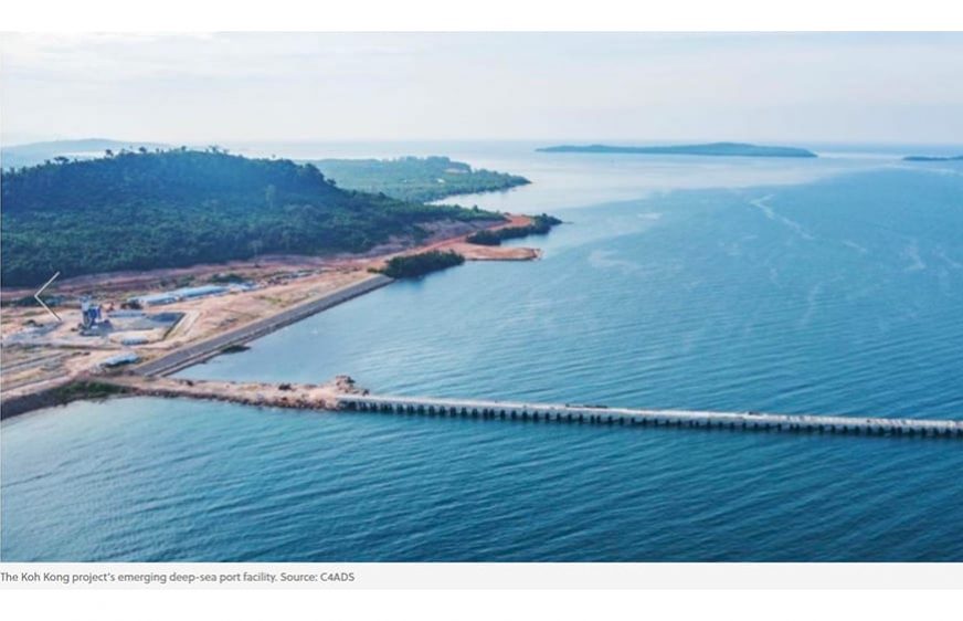 The Koh Kong project’s emerging deep-sea port facility. Source: C4ADS