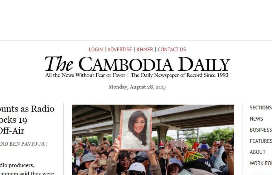 Screenshot of The Cambodia Daily website