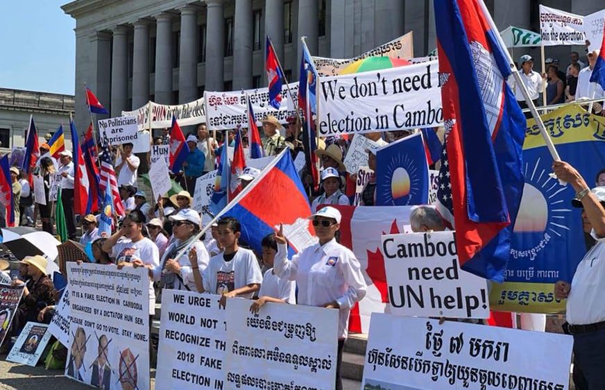 បាតុកម្មនៅរដ្ឋវ៉ាសុីងតោន ស្តីពីម្រាមដៃស្អាត ថ្ងៃសៅរ៍ ទី ២៩ កក្កដា ២០១៨ (រូបភាព៖ ហ្វេសប៊ុក Oun Vansak)